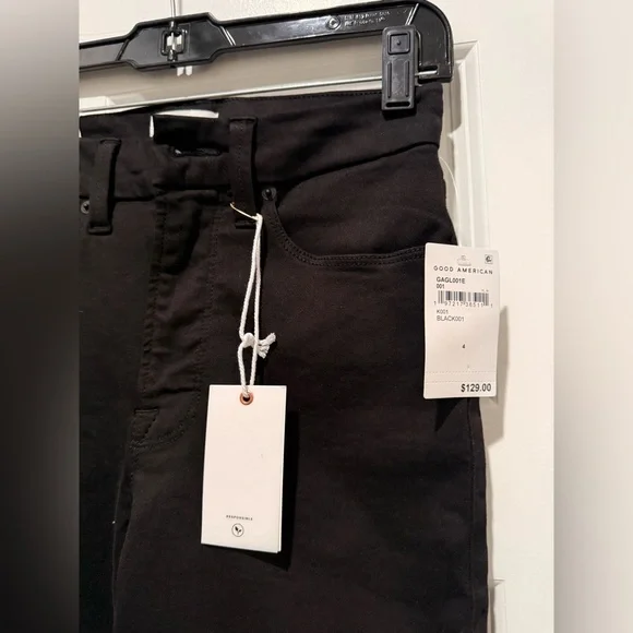 Good American Good Legs Jet Black Skinny Jeans - Picture 7 of 8